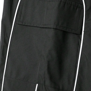Pantalon cargo noir de qualité supérieure, cordon de serrage, pantalon décontracté, coupe ample, multi-poches, toile tissée, imperméable - Product Image 5