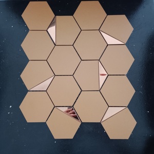 Carreaux d'Instagram 73mm argent PVD céramique hexagone brillant mat solide et durable pour les murs composés murs de limite 260X300MM - Product Image 1