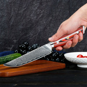 Juego de 4 Cuchillos para Carne de Primera Calidad de 5 Pulgadas, Acero de 67 Capas con Mango Rojo VG10 para Pan y Cocina - Product Image 4