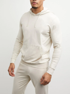 Conjuntos de Jogger con logotipo bordado personalizado para hombre, ropa de entrenamiento de tela de algodón suave transpirable, chándal de lana ecológico para el verano - Product Image 3