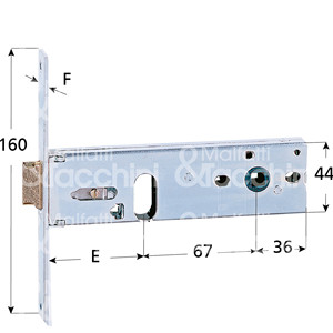 SERRURE pour bandes latérales Loquet réversible Cylindre ovale non inclus - Product Image 1