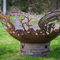 Boule de feu en acier corten personnalisée boule de feu de jardin et foyer extérieur