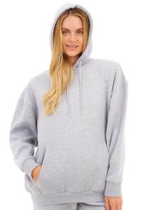 Servicio OEM personalizado su propio diseño 100% algodón manga larga Oversize Comfort Lounge Wear Athleisure Sudadera con capucha Color gris Casual - Product Image 6