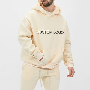 เสื้อมีฮู้ดแบบสวมหัวมีฮู้ดสำหรับผู้ชายเสื้อมีฮู้ดลาย100% โอเวอร์ไซส์ทำจากผ้าฝ้ายบุขนแกะไซส์ใหญ่พิเศษกระเป๋าสะพายไหล่มีน้ำหนัก - Product Image 1