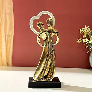 Cadeaux de mariage de Mini Couple de haute vente ou Sculpture en céramique abstraite de la Saint-Valentin Pièce maîtresse exclusive Ornement de haute qualité - Product Image 3