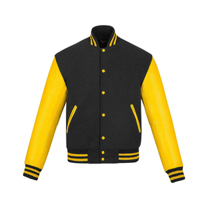 Venta al por mayor de chaquetas con logotipo de diseñador personalizado, chaqueta de béisbol informal, abrigo con letras, chaquetas universitarias unisex de algodón y poliéster - Product Image 1