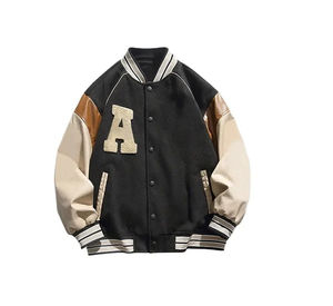 Chaqueta Universitaria de Moda Masculina 2026, Chaqueta Bomber Informal de Corte Ajustado, Chaquetas de Béisbol, Chaqueta Universitaria de Lana con Letras para Hombre - Product Image 1