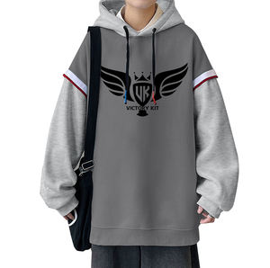 เสื้อฮู้ดแบบสวมหัวลำลองของผู้ชายผ้าฝ้าย100% ทึบระบายอากาศได้ดีเป็นมิตรกับสิ่งแวดล้อมสำหรับฤดูหนาวโลโก้ขนาดใหญ่ขายส่ง - Product Image 1