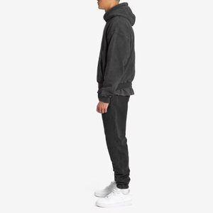 Sudaderas con capucha holgadas de peso pesado con bordado personalizado para hombre, nuevo diseño, Sudadera con capucha desgastada elegante de gran tamaño con bolsillo frontal - Product Image 3