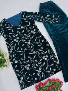 DESIGNER PARTY WEAR TOP DE TERCIOPELO VISCOSA PESADA CON PENT - Product Image 5