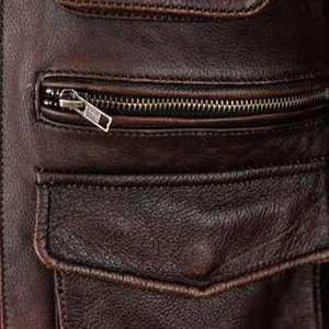 Vestes en toile et cuir pour hommes en gros, imperméables, respirantes, grandes tailles avec logo personnalisé - Product Image 5