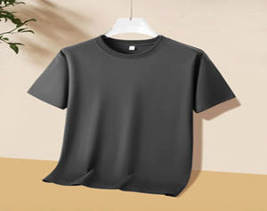 เสื้อยืดคอกลมแขนสั้น100% ทรงสลิมฟิตสำหรับผู้ชายพิมพ์ลายแบบกำหนดเองด้านหน้าสีพื้น - Product Image 1