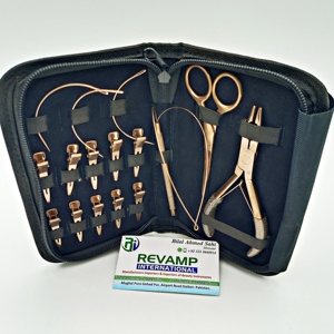 Alicates de extensión de cabello impermeables Microlink de oro rosa de alta calidad, Kit de herramientas, pinzas de pelo de acero inoxidable sostenibles más vendidas - Product Image 1