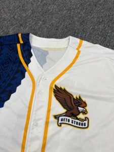 Maillot de baseball personnalisé El Salvador uni, style Hip Hop Hipster, chemises boutonnées unisexe, vente en gros pas cher, OEM, haut de sport respirant 100% - Product Image 5