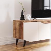 Meuble TV Sonomo crème foncé de luxe turc Meubles modernes en bois pour divertissement à domicile Vendeur chaud pour chambre salon salle à manger