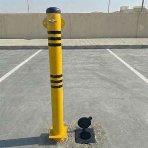 Poste de Estacionamiento Bloqueable de Acero de 90 cm, Barrera Removible para Estacionamiento de Autos - Product Image 4
