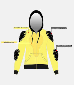 เสื้อฮู้ดมอเตอร์ไซค์แบบสวม Unisex CE Level 2 ป้องกันลม กันหนาว ระบายอากาศได้ดี ผลิตจากผ้าฝ้าย สำหรับฤดูใบไม้ร่วงและฤดูหนาว ไซส์ใหญ่ รับผลิตแบบ OEM จากปากีสถาน - Product Image 4