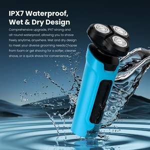 Kit de toilettage 5-en-1 alimenté par USB, rasoir électrique pour hommes avec triple lame et tête flottante, rasoir rotatif, étanche IPX7 - Product Image 6