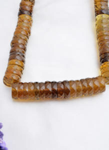 กะรัต571.65เบียร์ควอตซ์แรเงาเหลี่ยมเพชรพลอย1เส้นสำหรับทำเครื่องประดับที่ดีทำอัญมณีธรรมชาติ - Product Image 3