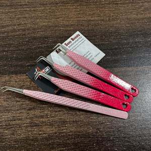 Pinzas de Dos Tonos Rosa Degradado con Brillo, de Acero Inoxidable, Fuerte Agarre, Resistentes al Sudor, con Impresión de Logotipo Personalizado - Product Image 3