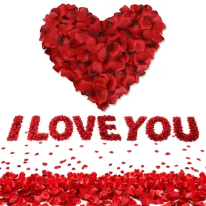 ดอกไม้ประดิษฐ์แบบผ้าไหมเหมือนจริง 100-5000 ชิ้น กลีบกุหลาบผ้าสำหรับตกแต่งงานแต่งงาน วันวาเลนไทน์ และงานรับปริญญา - Product Image 5