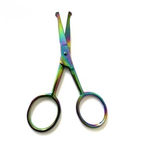 HERMANN MEDITECH HM-EBS-188 Stainless Steel Scissors Straight Blade Nose <b>Eyebrow</b> Hair <b>Trimmer</b> Precision Grooming Tool Ceramic - Product Image 3