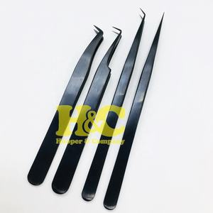 Pinces à cils professionnelles en acier inoxydable - Poignée antidérapante durable, couleur et logo personnalisables, design à pointe en fibre, emballage personnalisé - Product Image 3