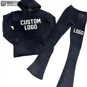 Streetwear Oem délavé à l'acide Logo personnalisé pour hommes 100% coton Survêtements en polaire lourde Sweat à capuche Pantalon de survêtement à la mode - Product Image 4