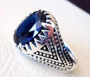Wholesale <b>Mens</b> <b>Ring</b> New Arrival Natural Blue Sapphire Gemstone September Birthstone Christmas Jewelry 925 Sterling <b>Silver</b> <b>Ring</b> - Product Image 1