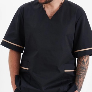 Uniformes classiques d'infirmière grande taille personnalisés gommages col en V de haute qualité en toile gommages médicaux en gros pour les médecins - Product Image 6