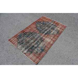 Alfombra Decorativa Vintage de 3.3x5.3 pies (102x161 cm), Alfombra Oriental de Lana Roja Turca - Product Image 2