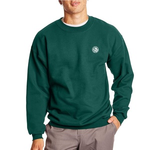 Venta al por mayor de sudaderas de hombre de algodón liso de lana cuello redondo OEM Logo pulóver sudadera Streetwear Drop Shoulder Fabricante - Product Image 4