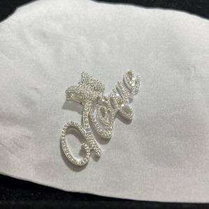 Pendentif en argent massif avec nom initial Pendentif glacé Argent 925 10k 14k 18kgold Moissanite Diamant Hip Hop Pendentif diamant personnalisé - Product Image 3