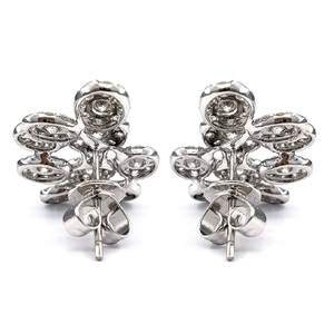 Boucles d'oreilles en or blanc massif 18 carats de haute qualité avec diamants véritables, design luxueux et élégant pour femmes, cadeaux d'anniversaire, de fête ou de mariage - Product Image 3