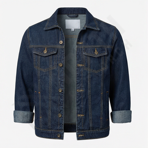 Veste en jean pour homme, nouvelle collection, en coton, pour l'extérieur, couleur unie, streetwear, pour le printemps, prix abordable, vêtement d'extérieur tendance - Product Image 1