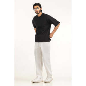 Camiseta Oversize de Algodón 100% de Corte Holgado, Estilo Urbano con Diseño Liso, Transpirable y Compacta MN-TS-SS26-004-B, Camiseta Lisa - Product Image 4