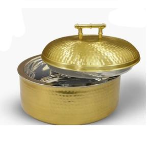 Casseroles en acier inoxydable isolées de style classique, incurvées à la main, servant des aliments de marque - Product Image 3