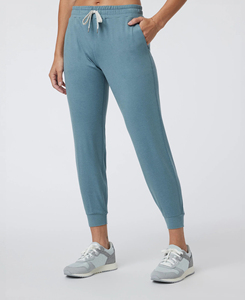 Pantalon pour femmes, style skinny, en coton et élasthanne, longueur genou et taille haute - Product Image 2