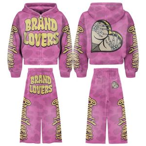 ชุดวอร์มกางเกงวิ่งของผู้ชายชุดวอร์มผ้าฝ้ายขนแกะประดับพลอยเทียมชุดออกกำลังกายแบบกำหนดเอง - Product Image 1