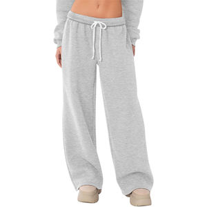 OEM personalizado pesado 100% mezcla de algodón polar Joggers hombres pantalones de chándal francés Terry pantalones holgados apilados Flare pantalones de chándal hombres - Product Image 5