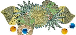 Christmas <b>Dining</b> <b>Table</b> Beaded <b>Runner</b> Placemat Handmade Cloth Decorative Wedding Mat With Leaves Design for Home Use - Product Image 3