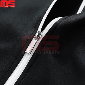 Survêtements d'hiver pour hommes, 2 pièces, style uni, manches longues, veste zippée intégrale, confortable, athlétique, 100% polyester, léger - Product Image 6