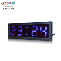 Horloge murale LED numérique à segments LED personnalisée pour l'intérieur, affichage de l'heure et de la température, écran de temps et de température, carte de circuit imprimé