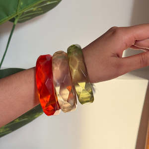 Elegant Light Green Faceted Resin Handmade <b>Angel</b> Bangle <b>Bracelet</b> Chunky Cuff Wrist Jewelry Craft Fashion Accessory Women - Product Image 6