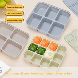 Infant Baby Silicone Supplementary Food <b>Storage</b> <b>Box</b> Anti-Odor Easy Release Ice Cube Tray Food-Grade Freezer Container Maternal - Product Image 1