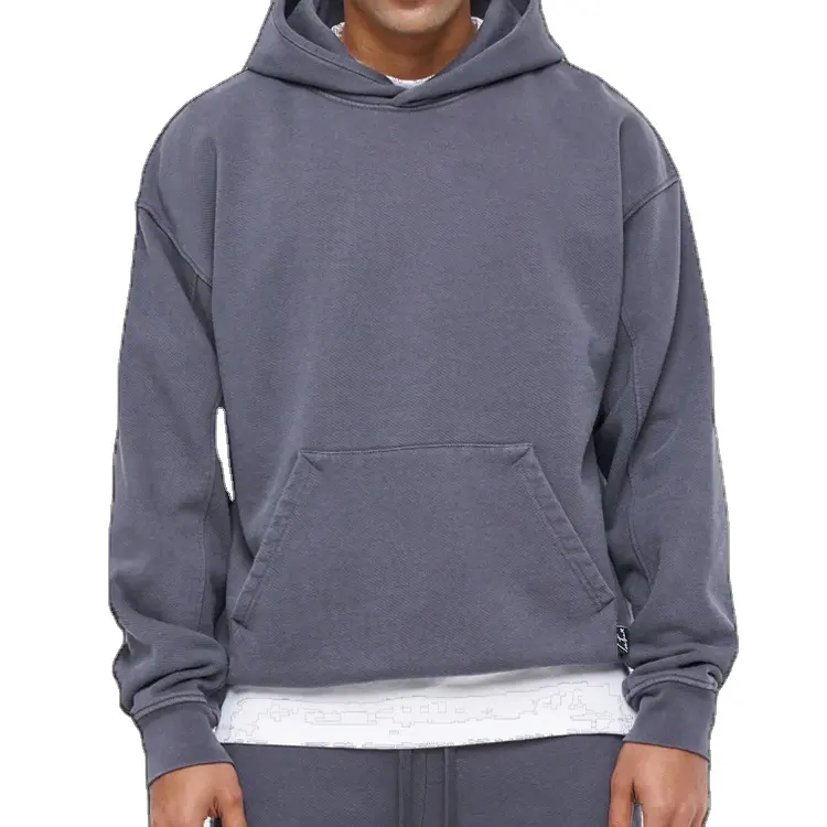 Épais lourd blanc à capuche goutte épaule hommes sweat 500 460 400 Gsm Logo personnalisé français éponge lourd surdimensionné à capuche