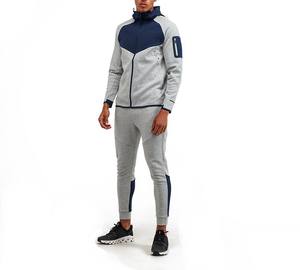 Nuevo chándal personalizado al por mayor, traje de hombre 100% algodón, conjunto de chándal para correr, Fitness, Joggers, pantalones, traje deportivo con capucha - Product Image 1