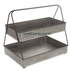 Bandejas de gran tamaño de forma redonda galvanizadas para alimentos seguros, artículos de mesa hechos a mano de alta demanda, bandejas decorativas para servir alimentos, artículos de cocina - Product Image 4