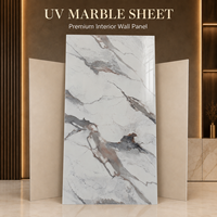 Panneau mural en PVC brillant MORLENX, imitation marbre blanc, gris, marron, pour la décoration de luxe des hôtels, des maisons et des bureaux