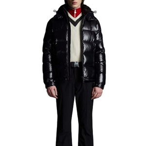 Manteaux d'hiver chauds à bulles pour hommes, imprimés sur mesure, veste bouffante, veste noire pour hommes - Product Image 2